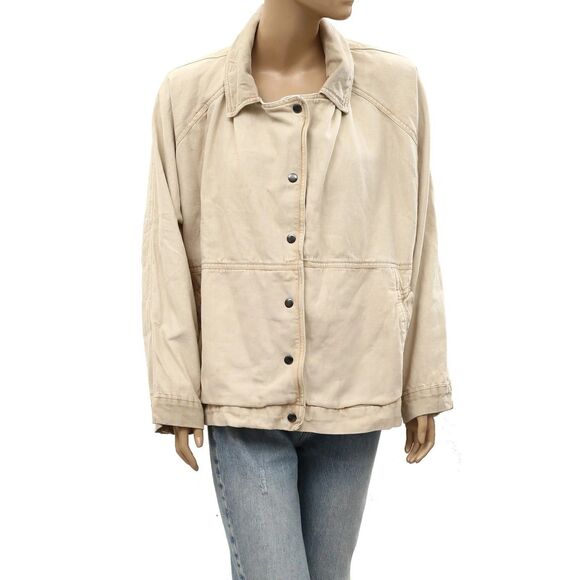 Free People Jackets & Blazers - Free People We The Free Denim Jacket Top Long Sleeve Buttondown Cotton XL 288306